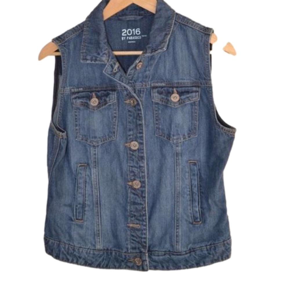 PARASUCO 2016 by parasuco sleeveless blue jeans jacket casual Streetwear medium